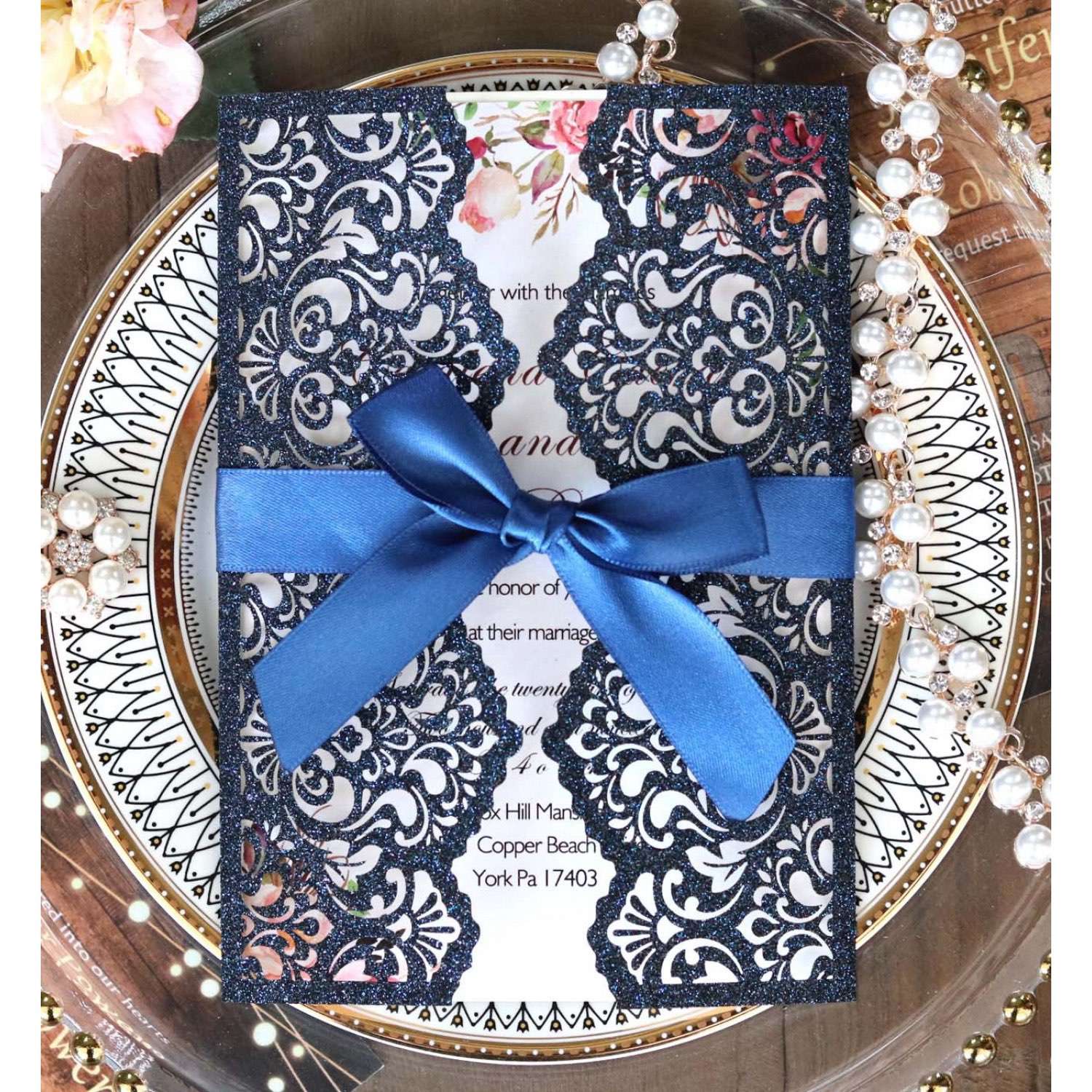 Glitter Invitation Card Marriage Invitation Party Invitations Holiday Greeting Card